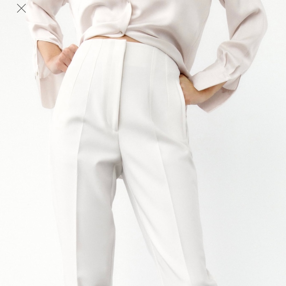 ZARA white high waisted pant NWT